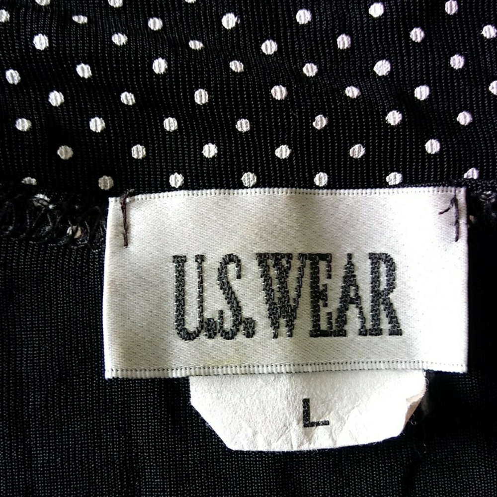 U.S.WEAR BLACK TOP POLKA STRETCHY SIZE L - Picture 7 of 8